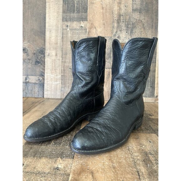 Lucchese Classics L8008 Vintage Ostrich Roper Western Cowboy Boots Mens 11 D - Picture 2 of 12